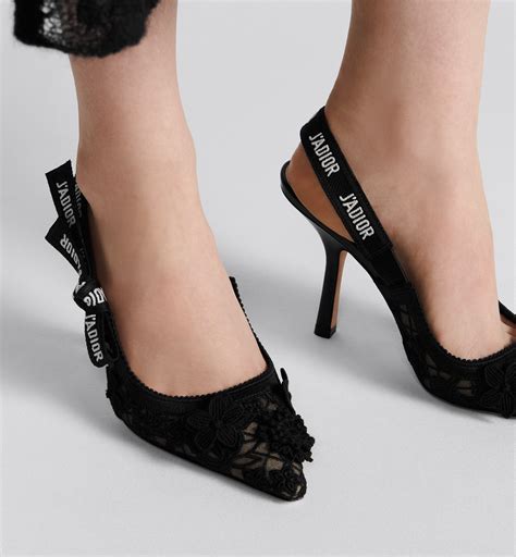 J'Adior Slingback Pump Transparent Mesh with Black Dior 